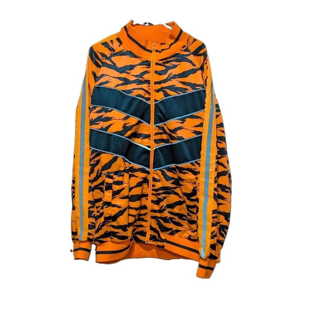 Men Tiger Reflective Jogging Track Suit Track Pants & Jacket Sweatsuit 3XL